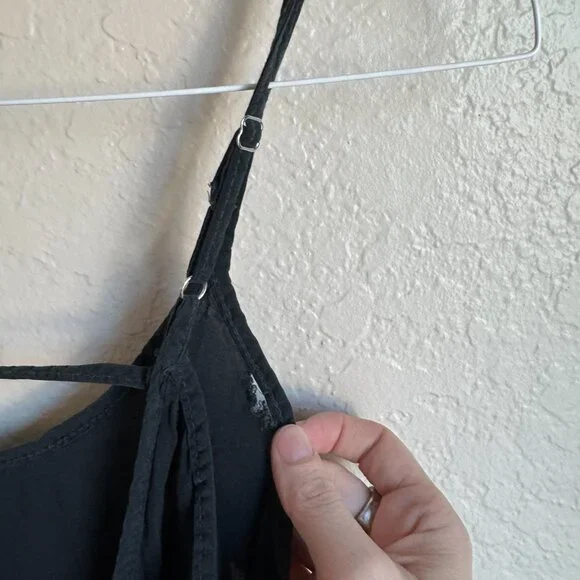 Brandy Melville Black Tiered Mini Dress – Spaghetti Strap, One Size - Picture 4 of 5